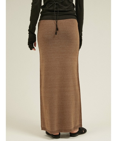 LA PEAU DE GEM(ラポドゥジェム)の「シルエットニットスカート / 【 LA PEAU DE GEM 】 silhouette knit skirt(スカート・レディース・チャコールグレー/キャメル・SMALL/MEDIUM)」の19枚目の写真