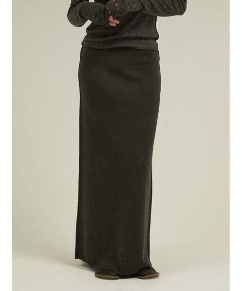 LA PEAU DE GEM(ラポドゥジェム)の「シルエットニットスカート / 【 LA PEAU DE GEM 】 silhouette knit skirt(スカート・レディース・チャコールグレー/キャメル・SMALL/MEDIUM)」の16枚目の写真