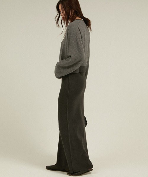 LA PEAU DE GEM(ラポドゥジェム)の「シルエットニットスカート / 【 LA PEAU DE GEM 】 silhouette knit skirt(スカート・レディース・チャコールグレー/キャメル・SMALL/MEDIUM)」の7枚目の写真
