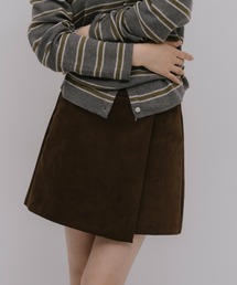 ラップデザインスエードライクミニスカート