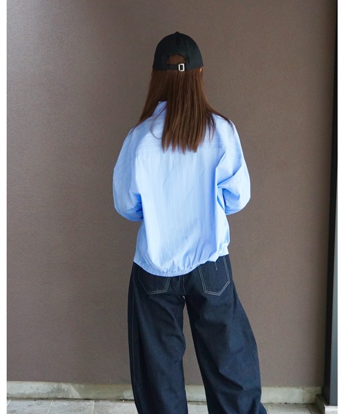 Jayne K(ジェーンケー)の「【Jayne K/ジェーン ケー】7分袖ストライプシャツ(シャツ/ブラウス・メンズ・ホワイト/ブルー・MEDIUM/LARGE)」の7枚目の写真