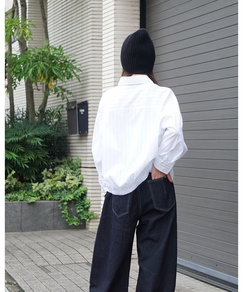 Jayne K(ジェーンケー)の「【Jayne K/ジェーン ケー】7分袖ストライプシャツ(シャツ/ブラウス・メンズ・ホワイト/ブルー・MEDIUM/LARGE)」の15枚目の写真