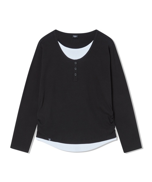 LIFE WORK(ライフワーク)の「レディース レイヤードヘンリーネック長袖Tシャツ(Tシャツ/カットソー・レディース・ホワイト/ライトグレー/ブラック・SMALL/MEDIUM)」の3枚目の写真