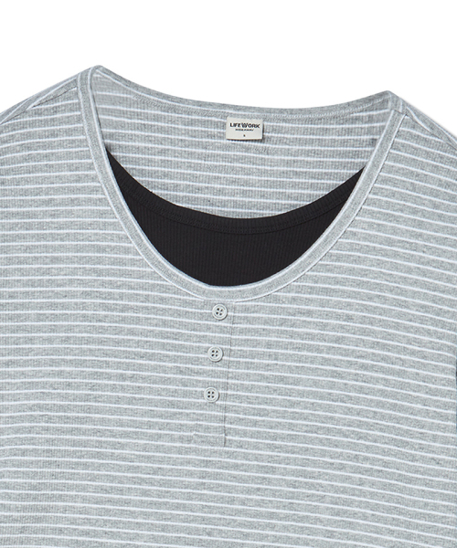 LIFE WORK(ライフワーク)の「レディース レイヤードヘンリーネック長袖Tシャツ(Tシャツ/カットソー・レディース・ホワイト/ライトグレー/ブラック・SMALL/MEDIUM)」の5枚目の写真