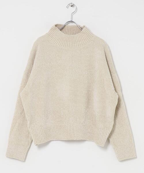 ITEMS URBANRESEARCH(アイテムズ アーバンリサーチ)の「モールハイネックニットプルオーバー(ニット/セーター・レディース・オフホワイト/チャコールグレー/ベージュ/パープル/ミント・FREE)」の1枚目の写真