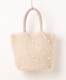 【NO】【cooco】JSC パール付フェザーニットトートバッグ