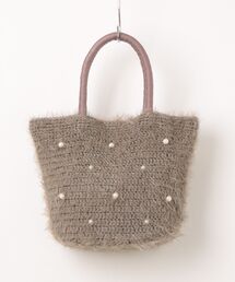 【NO】【cooco】JSC パール付フェザーニットトートバッグ