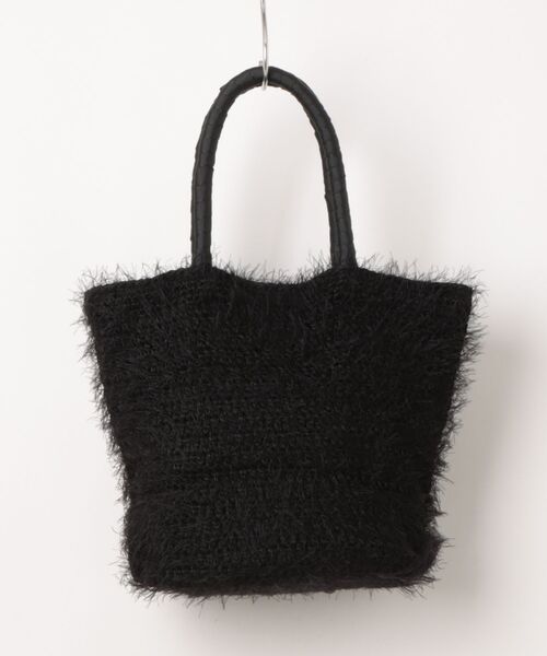 COOCO(クーコ)の「【NO】【cooco】JSC パール付フェザーニットトートバッグ(トートバッグ・レディース・サックスブルー/ベージュ/ブラック/グレイッシュベージュ・FREE)」の5枚目の写真