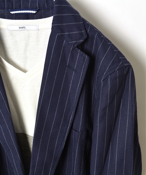 SHIPS（シップス）の「SC: SHIPS(シップス) 16SS "レノクロス" 2ボタン エアリージャケット■（テーラードジャケット・メンズ・ベージュ/オリーブ/ブルー/ダークブルー/ネイビー/ダークネイビー・SMALL/MEDIUM/LARGE/X-LARGE）」の7枚目の写真