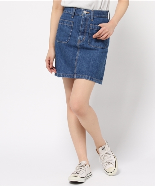 MOUSSY（マウジー）の「Patch MINI SK（デニムスカート・レディース・ワンウォッシュ/ブルー・1/0/2）」の12枚目の写真