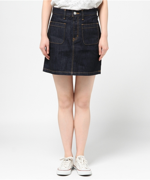 MOUSSY（マウジー）の「Patch MINI SK（デニムスカート・レディース・ワンウォッシュ/ブルー・1/0/2）」の3枚目の写真