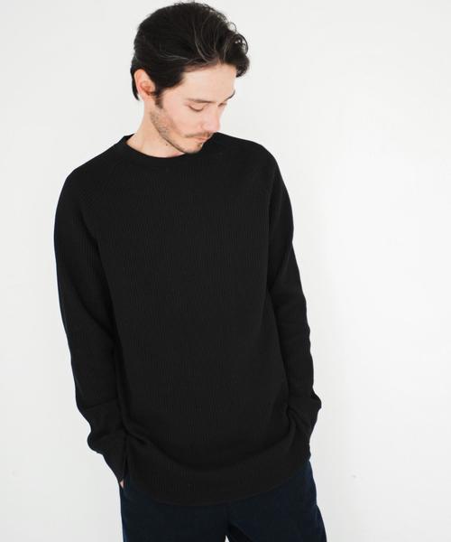green label relaxing(グリーンレーベルリラクシング)の「【WEB限定】BC ★★ビッグ/ワッフル ロング C/N カットソー◆(Tシャツ/カットソー・メンズ・ホワイト/ブラック/グレー・SMALL/LARGE/MEDIUM)」の1枚目の写真