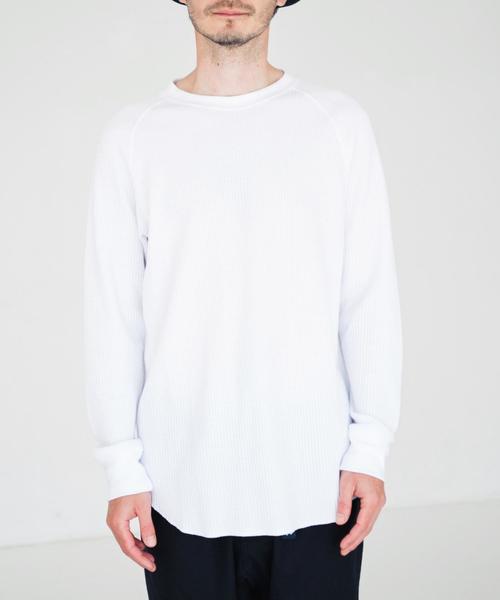 green label relaxing(グリーンレーベルリラクシング)の「【WEB限定】BC ★★ビッグ/ワッフル ロング C/N カットソー◆(Tシャツ/カットソー・メンズ・ホワイト/ブラック/グレー・SMALL/LARGE/MEDIUM)」の10枚目の写真