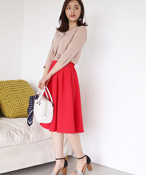 N.（N. Natural Beauty Basic）（エヌエヌナチュラルビューティーベーシック）の「◆タックプリーツ七分袖ブラウス（シャツ/ブラウス・レディース・ホワイト/ピンク/ベージュ/ネイビー・MEDIUM）」の14枚目の写真