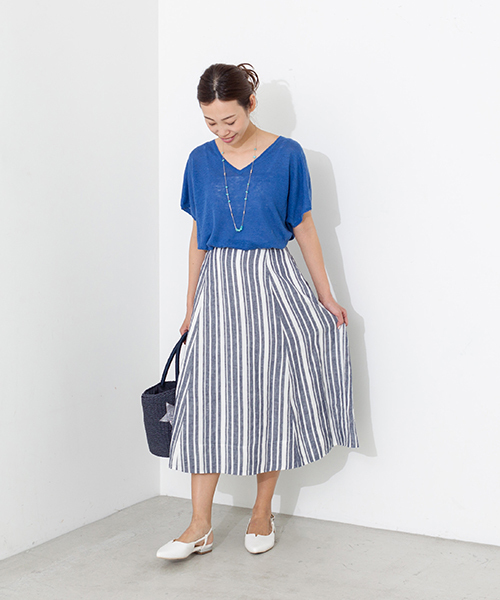 NATURAL BEAUTY BASIC（ナチュラルビューティーベーシック）の「スター刺しゅうバスケット（かごバッグ・レディース・ネイビー/ベージュ・ﾌﾘ-）」の11枚目の写真