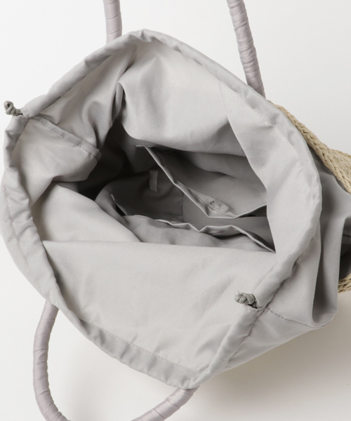 NATURAL BEAUTY BASIC（ナチュラルビューティーベーシック）の「スター刺しゅうバスケット（かごバッグ・レディース・ネイビー/ベージュ・ﾌﾘ-）」の9枚目の写真