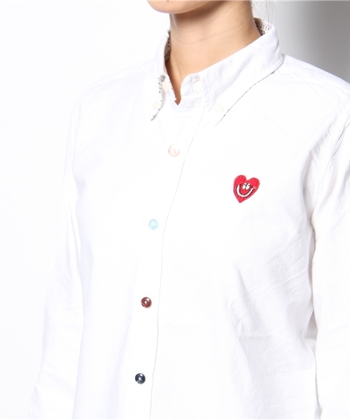 CIAOPANIC（チャオパニック）の「I HAVE LOVE  BDシャツ（シャツ/ブラウス・レディース・ブルー/オフホワイト・SMALL/MEDIUM）」の4枚目の写真