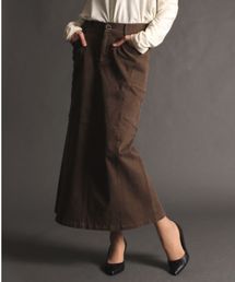 AVIREX | avirex/ アヴィレックス/ L-SATIN STRETCH SIDE POCKET LONG SKIRT/ サテンストレッチ ロングスカート(スカート)
