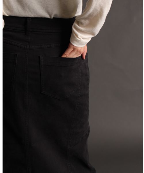 AVIREX（アヴィレックス）の「【FUDGE12月号掲載商品】avirex/ アヴィレックス/ L-SATIN STRETCH SIDE POCKET LONG SKIRT/ サテンストレッチ ロングスカート（スカート・レディース・ブラック/ブラウン・MEDIUM/SMALL）」の8枚目の写真
