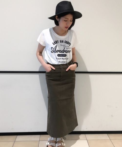 AVIREX（アヴィレックス）の「【FUDGE12月号掲載商品】avirex/ アヴィレックス/ L-SATIN STRETCH SIDE POCKET LONG SKIRT/ サテンストレッチ ロングスカート（スカート・レディース・ブラック/ブラウン・MEDIUM/SMALL）」の12枚目の写真