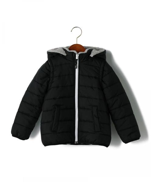 green label relaxing（グリーンレーベルリラクシング）の「【WEB限定】キッズ ナカワタボア ブルゾン リバーシブル ブラック（ブルゾン・キッズ・ブラック・115/135/105/125/95）」の2枚目の写真