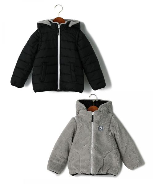 green label relaxing（グリーンレーベルリラクシング）の「【WEB限定】キッズ ナカワタボア ブルゾン リバーシブル ブラック（ブルゾン・キッズ・ブラック・115/135/105/125/95）」の9枚目の写真