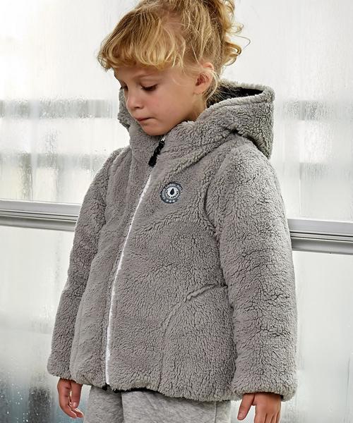 green label relaxing（グリーンレーベルリラクシング）の「【WEB限定】キッズ ナカワタボア ブルゾン リバーシブル ブラック（ブルゾン・キッズ・ブラック・115/135/105/125/95）」の10枚目の写真