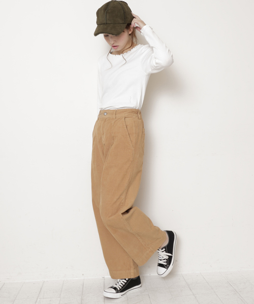 DOUBLE NAME（ダブルネーム）の「リブメロー長袖プルオーバー（Tシャツ/カットソー・レディース・ブラック/イエロー/ワイン/オフホワイト/杢グレー・FREE）」の20枚目の写真