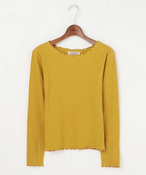 DOUBLE NAME（ダブルネーム）の「リブメロー長袖プルオーバー（Tシャツ/カットソー・レディース・ブラック/イエロー/ワイン/オフホワイト/杢グレー・FREE）」の10枚目の写真