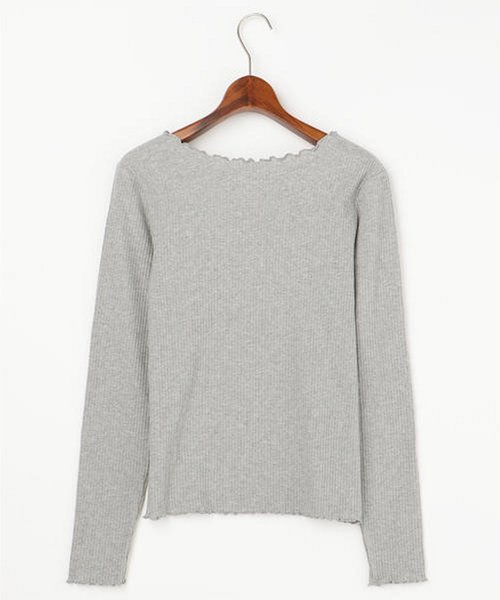 DOUBLE NAME（ダブルネーム）の「リブメロー長袖プルオーバー（Tシャツ/カットソー・レディース・ブラック/イエロー/ワイン/オフホワイト/杢グレー・FREE）」の8枚目の写真