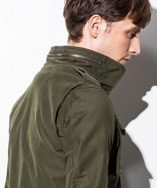 CDM BY CARPEDIEM（シーディーエムバイカルペディエム）の「CDM BY CARPEDIEM(シーディーエム バイ カルペディエム)モールスキンM65ジャケット MADE IN JAPAN（ミリタリージャケット・メンズ・ブラック/カーキ・SMALL/MEDIUM/LARGE）」の7枚目の写真