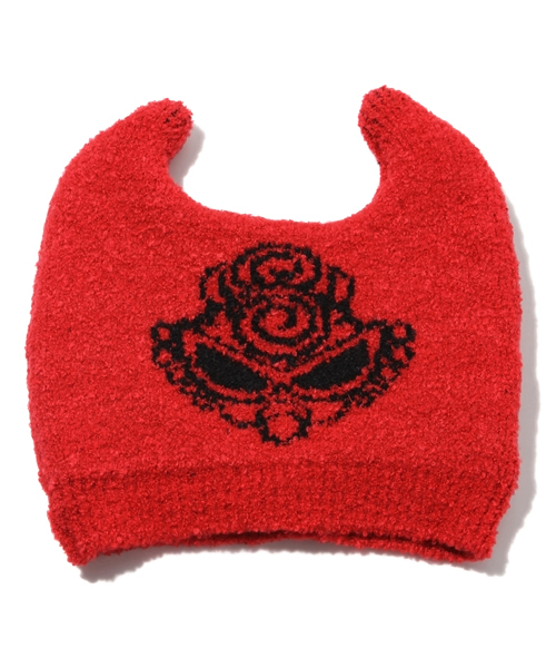 HYSTERIC MINI（ヒステリックミニ）の「BABY Born to MINI マシュマロキャップ（その他ベビー用品・キッズ・ブラック/レッド・FREE）」の2枚目の写真