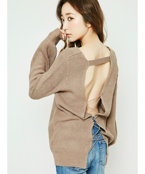 Resexxy リゼクシー の バックオープンルーズニットトップス ニット セーター Wear