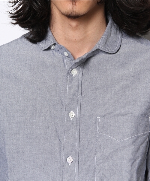 Sanca（サンカ）の「Sanca/OXFORD MINI ROUND（シャツ/ブラウス・メンズ・ブルー/ホワイト・3/2/1）」の6枚目の写真