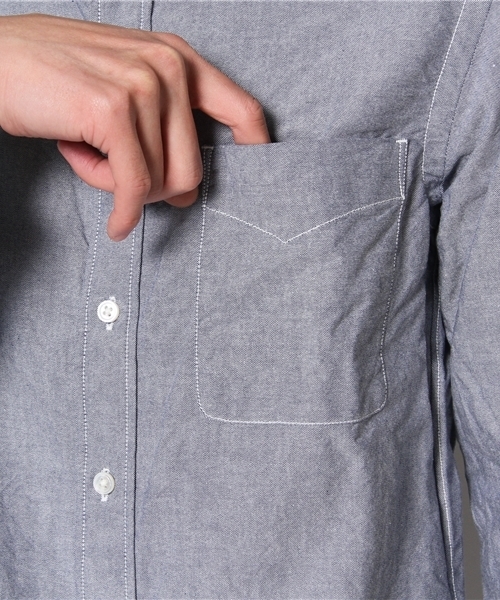 Sanca（サンカ）の「Sanca/OXFORD MINI ROUND（シャツ/ブラウス・メンズ・ブルー/ホワイト・3/2/1）」の8枚目の写真