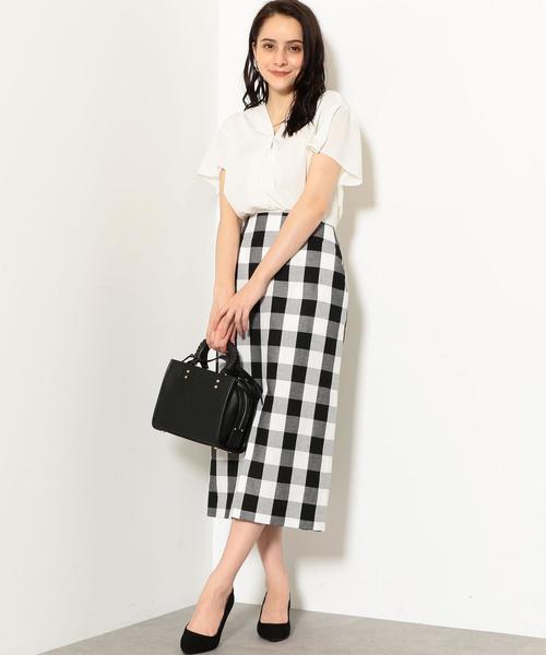 green label relaxing（グリーンレーベルリラクシング）の「KFC ノーカラー トロミ フレアスリーブ ブラウス ◆（シャツ/ブラウス・レディース・オフホワイト/モカ/その他3/その他4/コバルトブルー・FREE）」の15枚目の写真