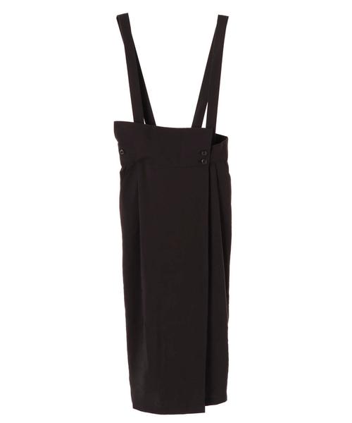 AMERICAN HOLIC（アメリカンホリック）の「ラップ風サス付スカート＊（スカート・レディース・ブラック/ベージュ・M/L）」の3枚目の写真