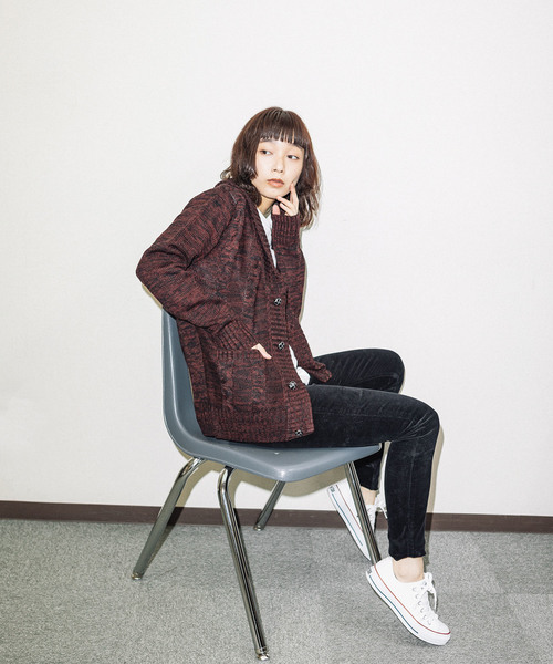 ROOPTOKYO（ループトウキョウ）の「ケーブル編みショールカラーカーディガン（カーディガン/ボレロ・メンズ・チャコールグレー/ブラック/グレー/ワイン・M/L）」の4枚目の写真
