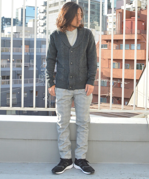 ROOPTOKYO（ループトウキョウ）の「ケーブル編みショールカラーカーディガン（カーディガン/ボレロ・メンズ・チャコールグレー/ブラック/グレー/ワイン・M/L）」の18枚目の写真