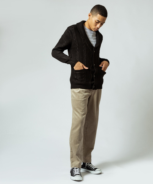 ROOPTOKYO（ループトウキョウ）の「ケーブル編みショールカラーカーディガン（カーディガン/ボレロ・メンズ・チャコールグレー/ブラック/グレー/ワイン・M/L）」の20枚目の写真