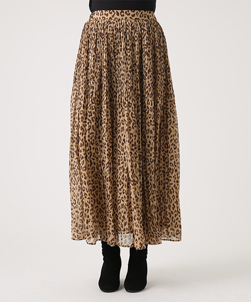 AZUL by moussy（アズールバイマウジー）の「レオパード柄プリーツスカート（スカート・レディース・ブラック系その他/ベージュ系その他・MEDIUM/SMALL）」の7枚目の写真
