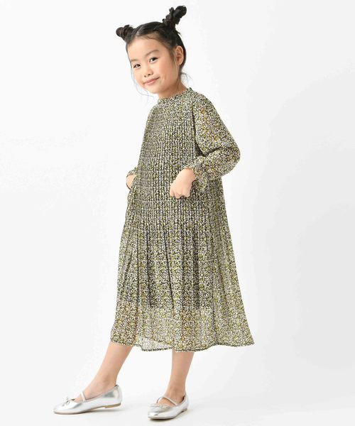 DISCOAT（ディスコート）の「【キッズ】シフォン花柄プリーツワンピース（ワンピース・キッズ・グリーン/イエロー・120cm/130cm/140cm）」の6枚目の写真