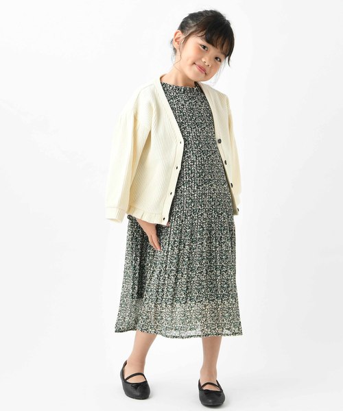 DISCOAT（ディスコート）の「【キッズ】シフォン花柄プリーツワンピース（ワンピース・キッズ・グリーン/イエロー・120cm/130cm/140cm）」の7枚目の写真