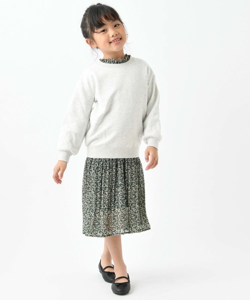 DISCOAT（ディスコート）の「【キッズ】シフォン花柄プリーツワンピース（ワンピース・キッズ・グリーン/イエロー・120cm/130cm/140cm）」の9枚目の写真