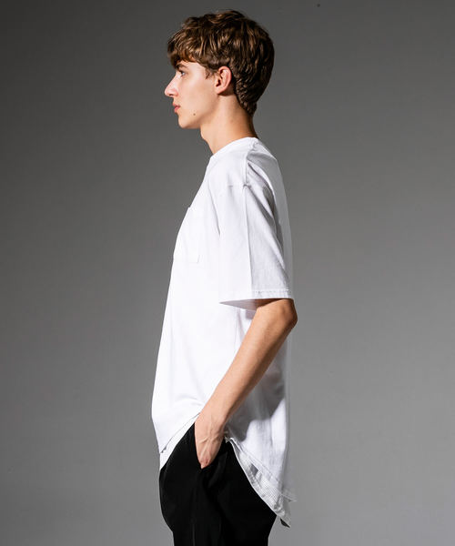 NUMBER (N)INE DENIM（ナンバーナインデニム）の「五線譜ポケット付ビッグシルエット 半袖Tシャツ（Tシャツ/カットソー・メンズ・ホワイト/ブラック/グレー・SMALL/MEDIUM/LARGE/X-LARGE）」の4枚目の写真