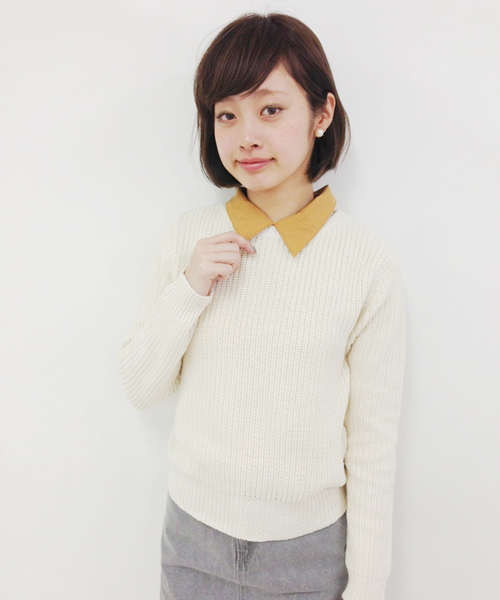 Kastane(カスタネ)の「【Kastane】シャツ衿ロンT(Tシャツ/カットソー・レディース・ベージュ/ネイビー/その他1/その他/その他20・FREE)」の7枚目の写真