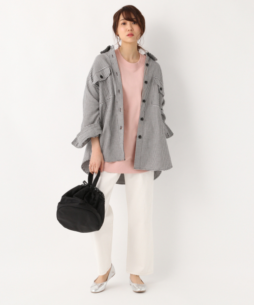 GLOBAL WORK（グローバルワーク）の「ミリタリーBIGシャツ長袖/823887（シャツ/ブラウス・レディース・ベージュ/カーキ/ブラック系その他/グリーン系その他・FREE）」の5枚目の写真