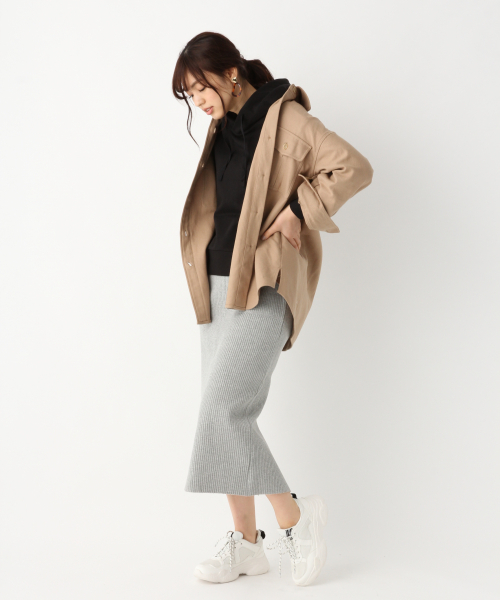 GLOBAL WORK（グローバルワーク）の「ミリタリーBIGシャツ長袖/823887（シャツ/ブラウス・レディース・ベージュ/カーキ/ブラック系その他/グリーン系その他・FREE）」の6枚目の写真