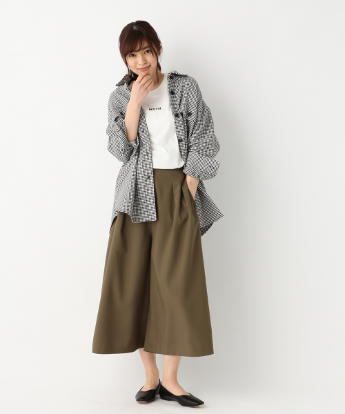 GLOBAL WORK（グローバルワーク）の「ミリタリーBIGシャツ長袖/823887（シャツ/ブラウス・レディース・ベージュ/カーキ/ブラック系その他/グリーン系その他・FREE）」の8枚目の写真