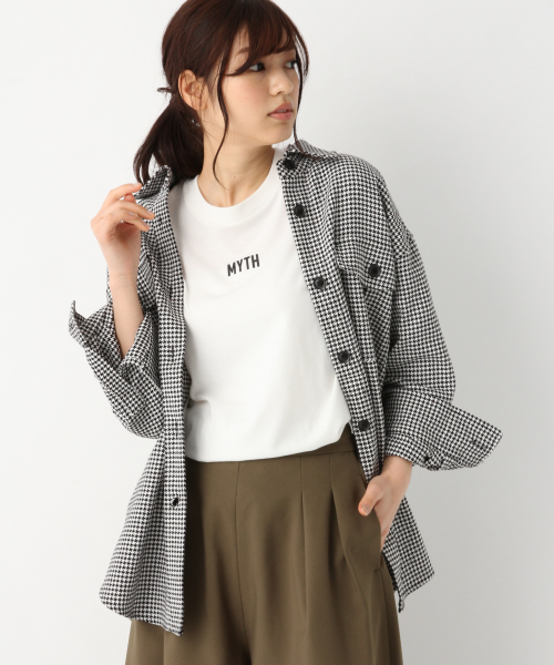 GLOBAL WORK（グローバルワーク）の「ミリタリーBIGシャツ長袖/823887（シャツ/ブラウス・レディース・ベージュ/カーキ/ブラック系その他/グリーン系その他・FREE）」の9枚目の写真